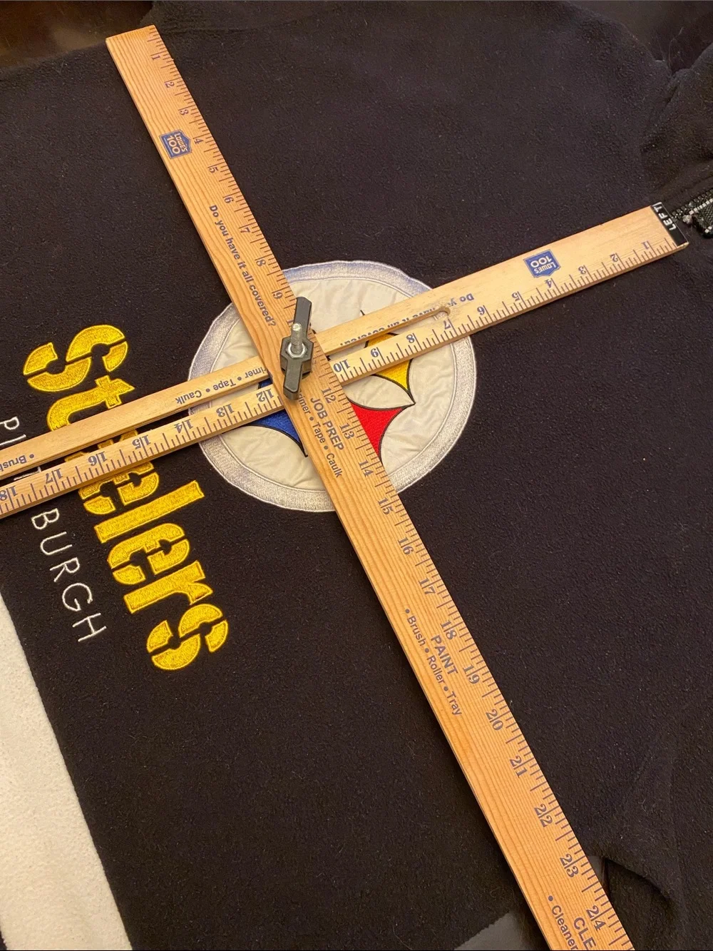 Pittsburgh Steelers Quarter Zip Fleece Embroidered and Stitched Patch throughout